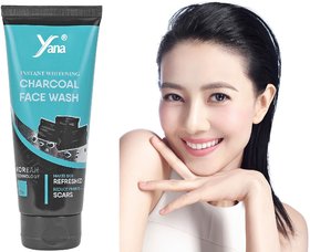 YANA INSTANT WHITENING CHARCOAL FACE WASH / FACE WASH FOR PIMPLES WOMEN ORGANIC
