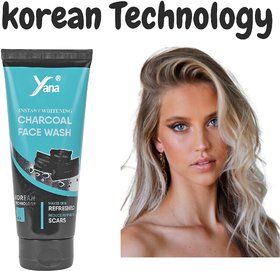 YANA INSTANT WHITENING CHARCOAL FACE WASH / CHARCOAL FACE WASH FOR SCARS FOR WOMEN NATURAL