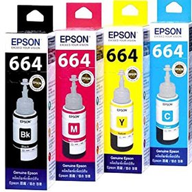 Epson T664 For L100/L110/L200/L210/L300/L350 Black + Tri Color Combo Pack Ink Cartridge ()