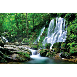                       Style Ur Home- Beautiful Natural Water Fall - Vastu Complaint - Vinyl Non Tearable High Quality Wall Poster - 18  x 12.                                              