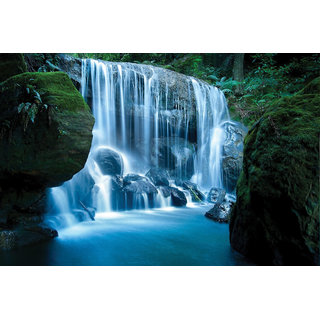 Style Ur Home- Natural Water Fall - Vastu Complaint - Vinyl Non Tearable High Quality Wall Poster - 18  x 12.