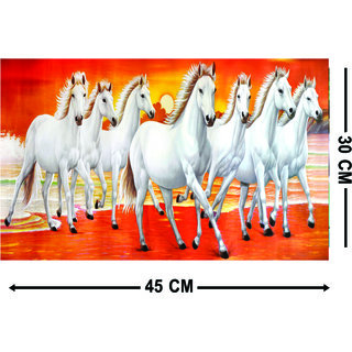 Vastu Seven Horse Running Sticker (Size  45 X 30 Cm.)