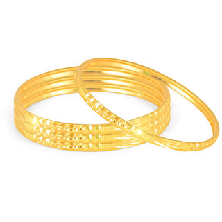                       Incredible Gold Plated Set of 4  Bangles for Women and Girls pack of 4 pcs Bangle                                              