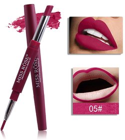 MISS ROSE 2 IN 1 Waterproof Sexy Matte Lip Liner With Lipstick