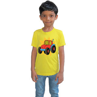                       RISH - Kids Polyester Material tractor Printed Design for age 12 - 18 Months - colour Yellow                                              