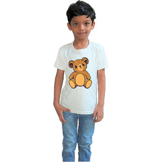                       RISH - Kids Polyester Material teddy bear Printed Design for age 12 - 18 Months - colour White                                              