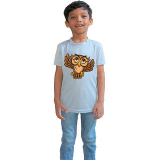                       RISH - Kids Polyester Material big eyed owl  Printed Design for age 2 - 4 Years - colour Grey                                              