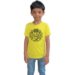                       RISH - Kids Polyester Material ganesh mandala Printed Design for age 12 - 18 Months - colour Yellow                                              