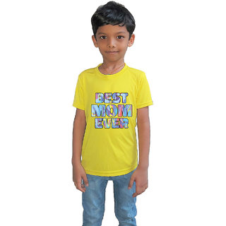                       RISH - Kids Polyester Material best mom Printed Design for age 2 - 4 Years - colour Yellow                                              