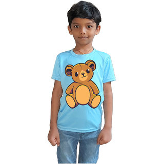                       RISH - Kids Polyester Material teddy bear Printed Design for age 2 - 4 Years - colour Blue                                              