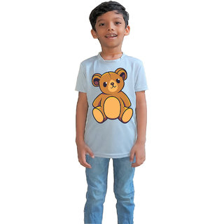                       RISH - Kids Polyester Material teddy bear Printed Design for age 2 - 4 Years - colour Grey                                              