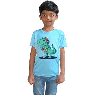                       RISH - Kids Polyester Material gaming dinosaur Printed Design for age 2 - 4 Years - colour Blue                                              
