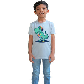                       RISH - Kids Polyester Material gaming dinosaur Printed Design for age 2 - 4 Years - colour Grey                                              