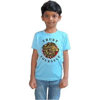                       RISH - Kids Polyester Material lion roaring Printed Design for age 2 - 4 Years - colour Blue                                              