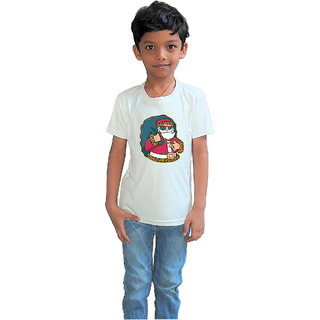                       RISH - Kids Polyester Material rapper santa Printed Design for age 2 - 4 Years - colour White                                              