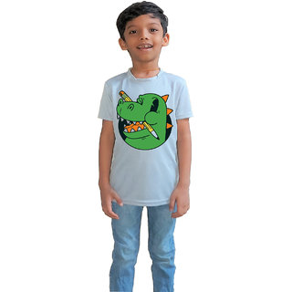                       RISH - Kids Polyester Material cute school rex Printed Design for age 2 - 4 Years - colour Grey                                              