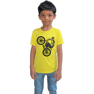                       RISH - Kids Polyester Material skelton bike Printed Design for age 2 - 4 Years - colour Yellow                                              