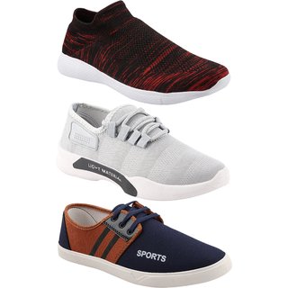 Buy Chevit Pack of 03 Pairs Smart Shocks Shoes with Memory Foam