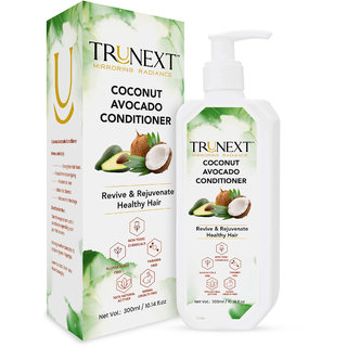 TruNext Coconut and Avocado Conditioner, Paraben Free and No Sulphate Avocado Coconut Oil Conditioner,300 ml TruNext Coconut and Avocado Conditioner, Paraben Free and No Sulphate Avocado Coconut Oil Conditioner,300 ml