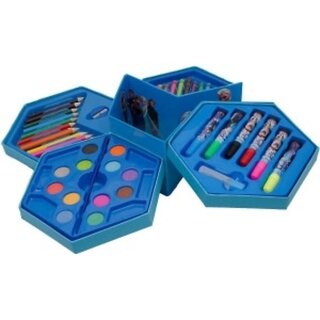 46 Pcs Plastic Art Colour Set with Color Pencil, Crayons, Oil Pastel and Sketch Pens 1 BOX (ASSORTED COLOR)