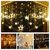 Decoration Warm White LED Curtain String Lights With Flashing/Blinking Modes (138 LED - 10 Star)