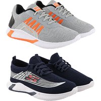 Chevit Modern Stylish Combo Pack of 02 Sports Running Shoes for Men