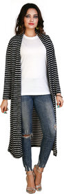 Dovekie Women's Lycra Printed Stripe Shrug