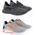 Chevit Latest Affordable Combo Pack of 02 Sports Shoes for Running , Training & Gym Running Shoes For Men (Grey, Black)