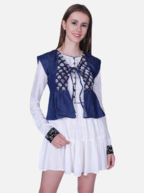 Frill Dress With Crop Jacket For WomenS