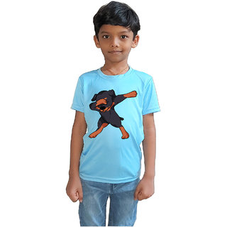                       RISH - Kids Polyester Material dabbing tshirt Printed Design for age 12 - 18 Months - colour Blue                                              