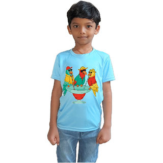                       RISH - Kids Polyester Material Drinking Parrots Printed Design for age 12 - 18 Months - colour Blue                                              