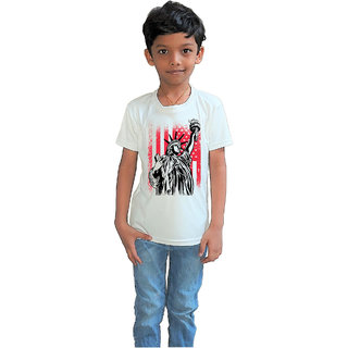                       RISH - Kids Polyester Material statue of liberty Printed Design for age 12 - 18 Months - colour White                                              