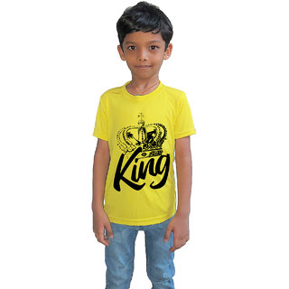                       RISH - Kids Polyester Material King Crown Printed Design for age 2 - 4 Years - colour Yellow                                              