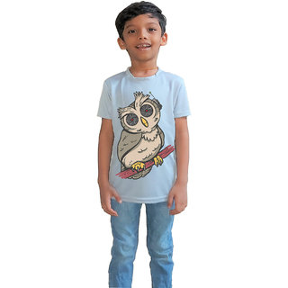                       RISH - Kids Polyester Material spy owl Printed Design for age 2 - 4 Years - colour Grey                                              