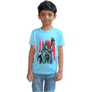                       RISH - Kids Polyester Material statue of liberty Printed Design for age 2 - 4 Years - colour Blue                                              