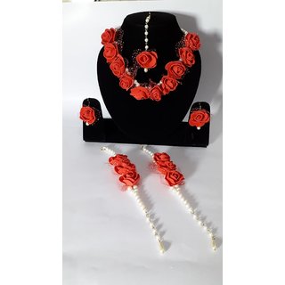 Buy Radha Handicrafts Single Layer Red Flower Jewellery For Women