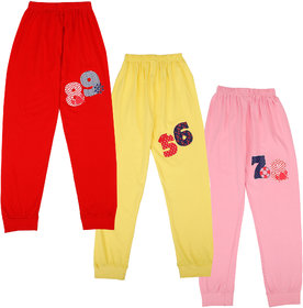 Style valley Soft Cotton Track Pants,Lowers,Pajama For Kids Infants100 Cotton  (Pack of 3), Colour- RedYellowPink