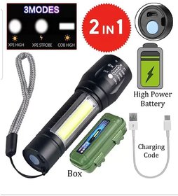 Stallion 500 Meter 4 Mode Rechargeable Battery zoomable Waterproof Torchlight LED Full Metal Body 10W Flashlight Torch