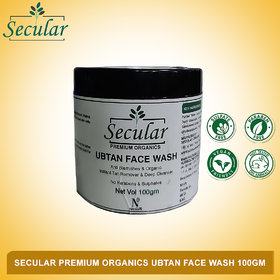 Secular Ubtan Face Wash Premium Organics Face Wash - Instant Tan Remover  Deep Cleansing Face Wash 100g