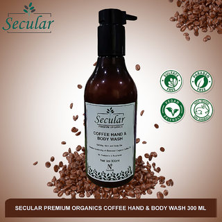                       Secular Coffee Hand And Body Wash Premium Organics Hand And Body Wash - Luxury Body Wash For Glowing Skin 300ml                                              