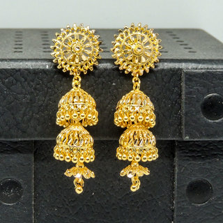 Traditional 1gm gold and micron plated jhumkis Traditional 1gm gold and micron plated jhumkis