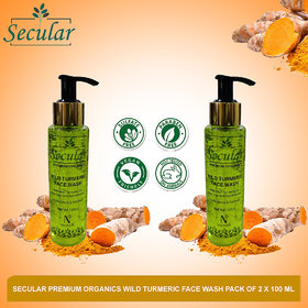 Secular Premium organics wild turmeric face wash pack of 2 x 100 ml Face Wash