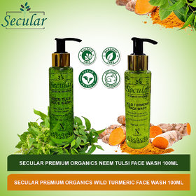 Secular Anti Acne Neem Tulsi , Wild Turmeric Combos  Best Cleanser For Acne - A Nutriglow Creations Face Wash  (200 ml)