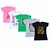 Ezee Sleeves Combo of Girl's Cotton T-Shirt  Top/Half Sleeves T-Shirts for Girls - Pack of 5(Multicolour)