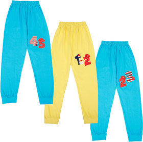 Style valley Soft Cotton Track Pants,Lowers,Pajama For Kids Infants100 Cotton  (Pack of 3), Colour- BlueYellowBlue