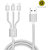 Nylon Braided Multifunction Fast Charging Cable for Android, iOS and Type C Devices, 3 in 1 Charging Cable(DC13SV-UCI