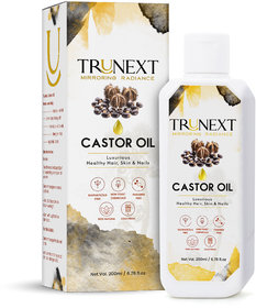 TRUNEXT COLD PRESSED 100  PURE CASTOR OIL FOR HAIR GROWTH, NO PARABEN  SULPHATE ,200ml