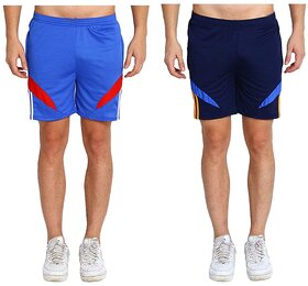 MRD DESIGNER HUB Mens Outdoor Shorts(Pack of 2)(Navy Blue  Sky Blue)