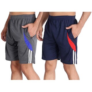 M.R.D. Men's Sports Shorts (Pack of 2)(Grey  Blue)