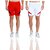 M.R.D. Men's Sports Shorts (Pack of 2)(Red  White)